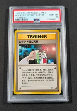 Pokemon Card Japanese Rocket's Secret Experiment PSA 10 GEM MINT Gym Series 2 - Image 1