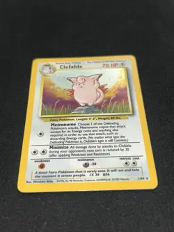Pokemon TCG Clefable Jungle Holo Rare Card 1/64 No Symbol Error LP - Image 1