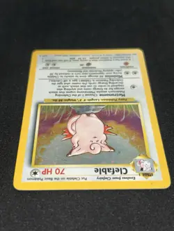 Pokemon TCG Clefable Jungle Holo Rare Card 1/64 No Symbol Error LP - Image 2