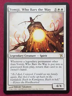 Magic The Gathering BETRAYERS OF KAMIGAWA YOMIJI WHO BARS THE WAY white card MTG - Image 1