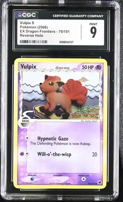 CGC 9 MINT Vulpix EX Dragon Frontiers 70/101 Reverse Holo STAMPED Pokemon Card - Image 1