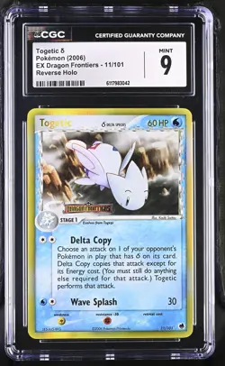 CGC 9 Togetic EX Dragon Frontiers 11/101 Reverse Holo Stamped Pokemon Card - Image 1