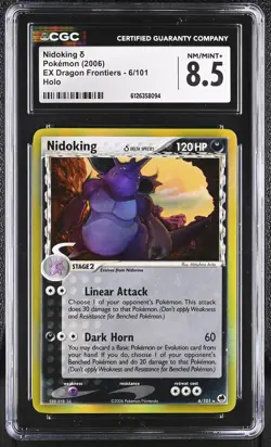 CGC 8.5 Nidoking 2006 EX Dragon Frontiers 6/101 Holo Pokemon Card - Image 1