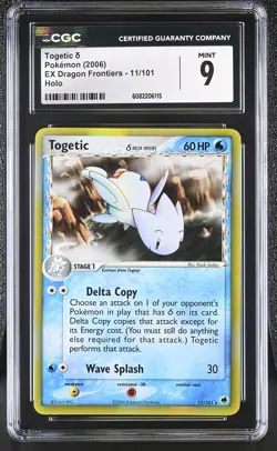 CGC 9 MINT Togetic 2006 EX Dragon Frontiers 11/101 Holo Pokemon Card - Image 1