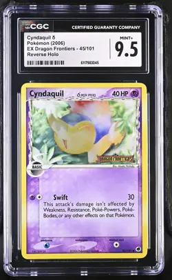 CGC 9.5 Cyndaquil EX Dragon Frontiers 45/101 Reverse Holo Stamped Pokemon Card - Image 1