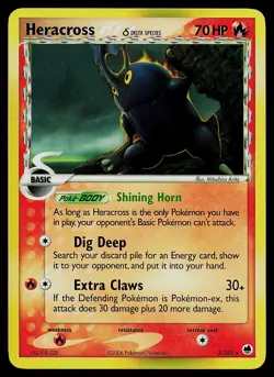 Pokemon Card - Heracross Dragon Frontiers 3/101 Holo Rare - Image 1