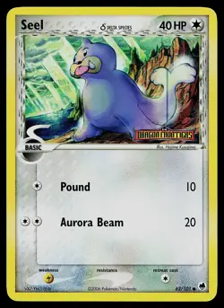 Pokemon Card - Seel Dragon Frontiers 62/101 Common Reverse Holo Stamped - Image 1