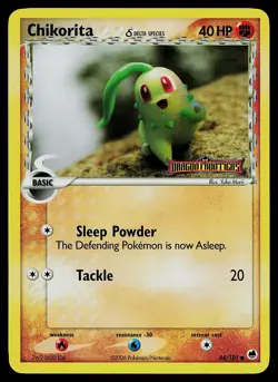 Pokemon Card - Chikorita Dragon Frontiers 44/101 Common Reverse Holo Stamped - Image 1