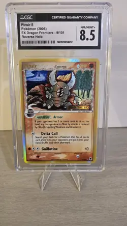 CGC 8.5 Pinsir 2006 EX Dragon Frontiers Stamped 9/101 Reverse Holo Pokemon Card - Image 1