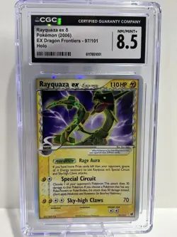CGC 8.5 NM/MINT Rayquaza ex 2006 EX Dragon Frontiers 97/101 Holo Pokemon Card - Image 1