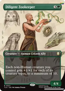 TCG MTG Diligent Zookeeper (Borderless) [TLA - 327] - NM [Foil] - Image 1