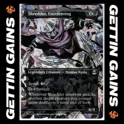 Shredder, Unrelenting - Borderless - 0210 - UC - Foil - TMNT - MTG - NM/M - Image 1