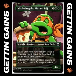 Michelangelo, Mutant BFF - Borderless - 0198 - UC - Non-Foil - TMNT - MTG - NM/M - Image 1