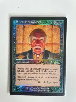 MTG FOIL URZA'S LEGACY BRINK OF MADNESS EX MAGIC THE GATHERING RARE BLACK CARD - Image 2