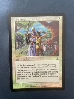 MTG FOIL URZA'S DESTINY ARCHERY TRAINING NM MAGIC THE GATHERING WHITE UNCOMMON - Image 1