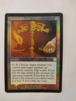 MTG FOIL MERCADIAN MASQUES CROOKED SCALES EX MAGIC THE GATHERING ARTIFACT RARE - Image 1