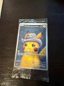 PIKACHU VAN GOGH WITH GREY FELT HAT SVP EN 085 PROMO POKEMON CARD-SEALED - Image 1
