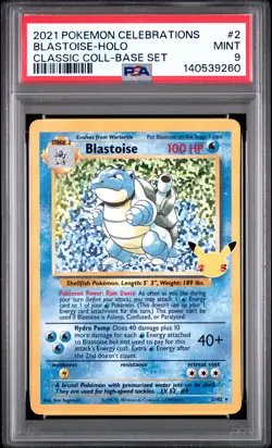 2021 POKEMON CELEBRATIONS CLASSIC COLL #2 BLASTOISE-HOLO PSA 9 - Image 1