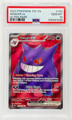 2024 Pokemon Temporal Forces Gengar ex 193/162 Ultra Rare Full Art PSA 10 - Image 1