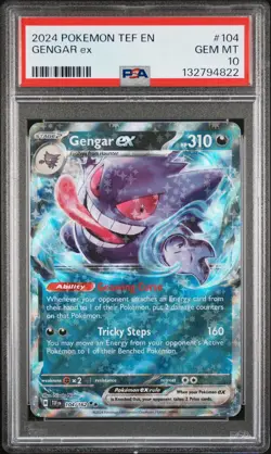 PSA 10 Gengar ex #104 Pokemon Temporal Forces English 2024 - Image 1