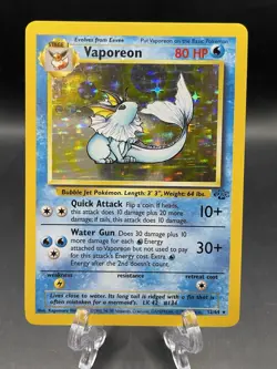 Pokemon Card TCG Vaporeon 12/64 Jungle Holo Rare LP+ - Image 1