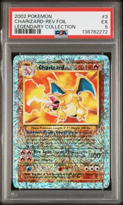 Pokemon Charizard Legendary Coll. Reverse Holo Rare #3 PSA 5 - Image 1