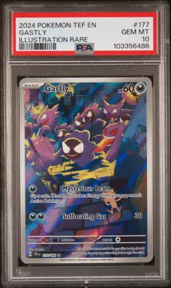 2024 Pokemon Tef EN-Temporal Forces Gastly Illustration Rare PSA 10 #177 - Image 1
