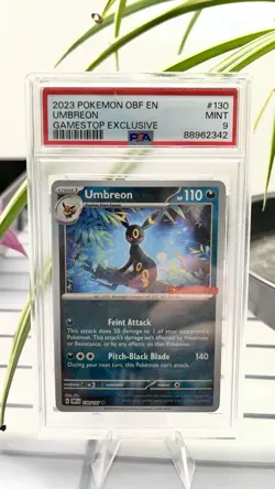 2023 Pokemon OBF EN Gamestop Exclusive #130 Umbreon PSA 9 MINT - Image 1