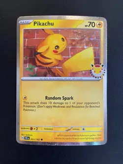 Pikachu 51/162 Stamped 2026 Pokemon Day 30th Anniversary Promo & Coin (NM) - Image 1