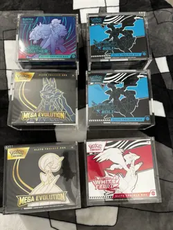Pokemon Sealed ETB LOT: 6 Elite Trainer Boxes Black Bolt, Mega Evolutions, JT - Image 1