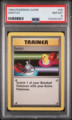 PSA 8 SWITCH 95 BASE SET UNLIMITED POKEMON MJ - Image 1