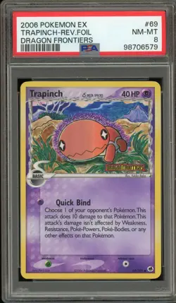 Pokemon Trapinch EX Dragon Frontiers Reverse Holo #69 PSA 8 - Image 1