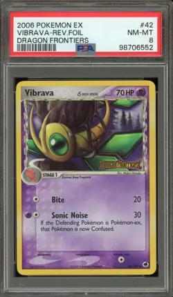 Pokemon Vibrava EX Dragon Frontiers Reverse Holo #42 PSA 8 - Image 1