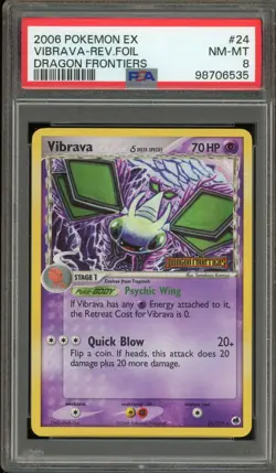 Pokemon Vibrava EX Dragon Frontiers Reverse Holo Rare #24 PSA 8 - Image 1