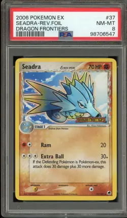 Pokemon Seadra EX Dragon Frontiers Reverse Holo #37 PSA 8 - Image 1