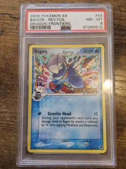 2006 Pokemon EX Dragon Frontiers Bagon 43/101 Stamped PSA 8 - Image 1