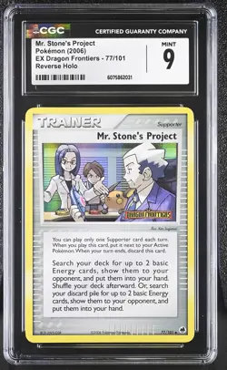 CGC 9 Mr. Stone's Project Dragon Frontiers 77/101 Reverse Holo STAMPED Pokemon - Image 1