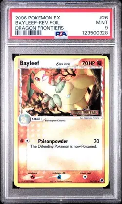 *New Cert* Pokemon Bayleef EX Dragon Frontiers Reverse Holo #26 PSA 9 Mint - Image 1
