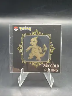 Charmeleon 24k Gold Plated Sticker Korean Striking Candy Pokemon - Image 1
