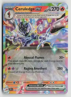 Ceruledge ex 036/191 Pokemon SV08: Surging Sparks Double Rare NM - Image 1