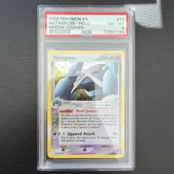 2004 POKEMON EX HIDDEN LEGENDS #11 METAGROSS-HOLO PSA 8 - Image 1