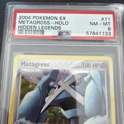 2004 POKEMON EX HIDDEN LEGENDS #11 METAGROSS-HOLO PSA 8 - Image 4