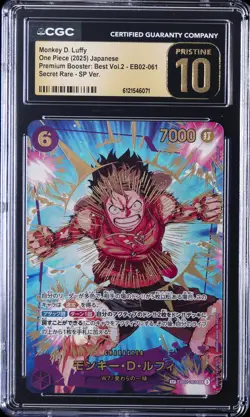 2025 ONE PIECE BOOSTER BEST VOL 2 SECRET RARE MONKEY D. LUFFY CGC 10 PRISTINE - Image 1