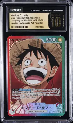 2025 ONE PIECE JPN CARRYING ON HIS WILL ALT ART MONKEY D. LUFFY CGC 10 PRISTINE - Image 1