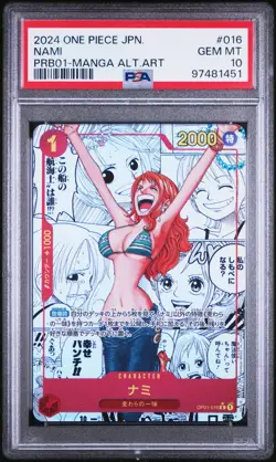 2024 One Piece JPN Nami #016 PRB01 Manga Alternate Art PSA 10 - Image 1