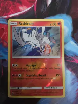 Pokemon TCG Shining Legends Reshiram Reverse Holo Card # 14/73 - Image 1