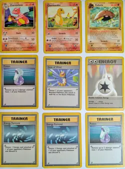 Pokemon Base Set & Fossil Lot of 9 Cards - Varied Conditions - Image 1