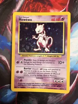 Pokemon TCG Mewtwo Base Set Holo Rare Card 10/102 - Image 1
