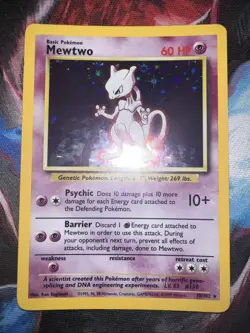 Pokemon TCG Mewtwo Base Set Holo Rare Card 10/102 - Image 2