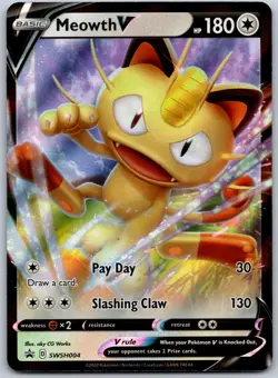 Meowth V Promo SWSH: Sword & Shield Promo Cards SWSH004 NM - Image 1
